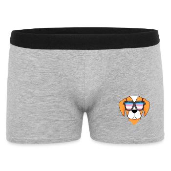 Transgender Epagneul Breton Dog - Dog with Glasses - Men's Boxer Shorts - heather grey - Front