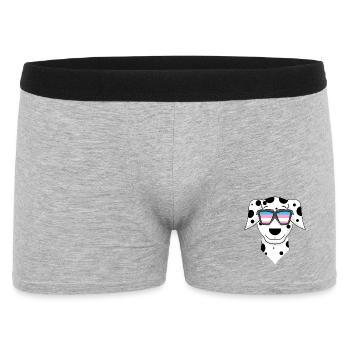 Transgender Dalmatian dog - dog with glasses - Men's Boxer Shorts - heather grey - Front