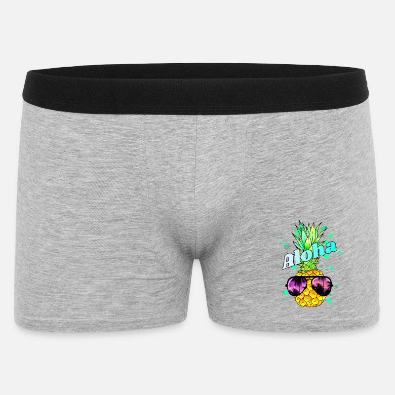 coole Ananas Aloha - Männer Boxer Shorts - Grau meliert