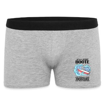 Motorboot Kapitän Bootsführerschein - Männer Boxer Shorts - Grau meliert - Vorne