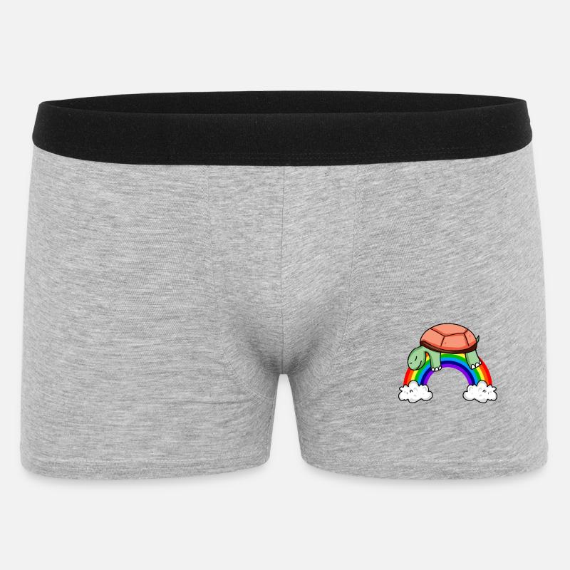 Regenbogen Schildkröte - Männer Boxer Shorts - Grau meliert