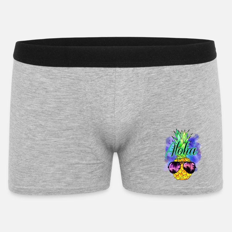 Aloha Ananas - Männer Boxer Shorts - Grau meliert