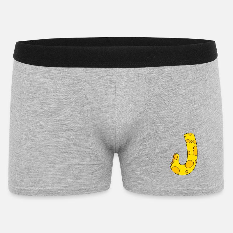 Buchstabe J - Männer Boxer Shorts - Grau meliert