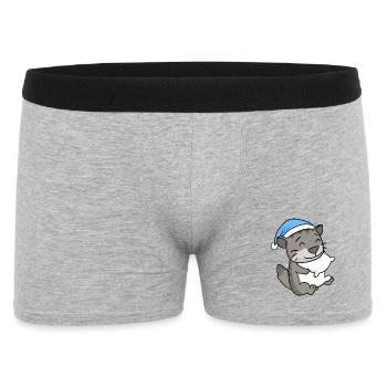 Katze Katzenrasse Sibirische Katze - Männer Boxer Shorts - Grau meliert - Vorne