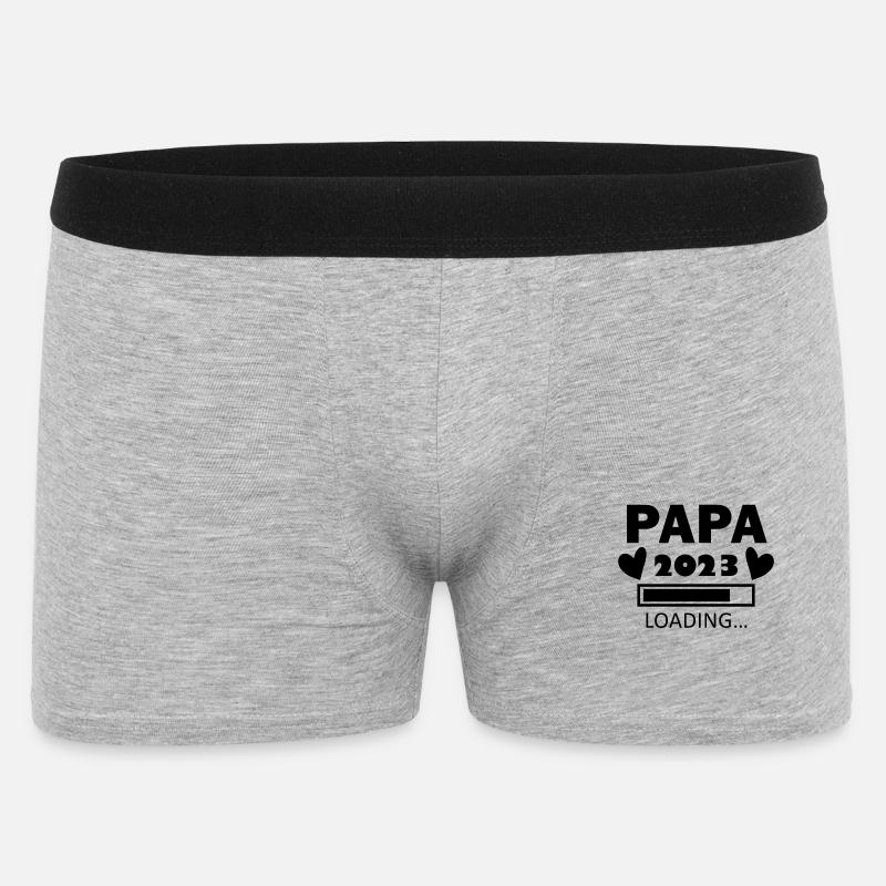 Papa 2023 - Papa werden - Männer Boxer Shorts - Grau meliert