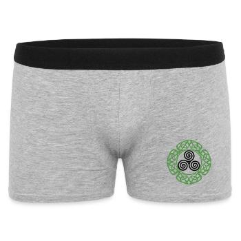 Green Knot Ring Ornament - Men's Boxer Shorts - heather grey - Front
