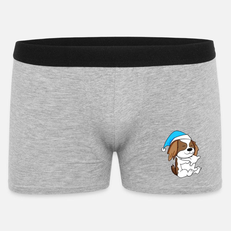 Hund Hunderasse Charles Spaniel - Männer Boxer Shorts - Grau meliert