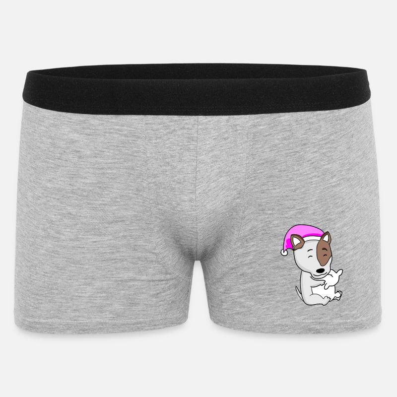Hund Hunderasse Bullterrier - Männer Boxer Shorts - Grau meliert