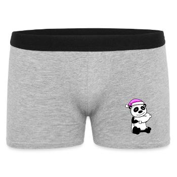 Panda with pillow and sleeping cap - Men's Boxer Shorts - heather grey - Front