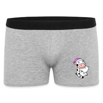 Vache avec oreiller et bonnet de couchage - Boxer Homme - gris chiné - Devant