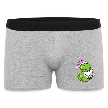 Dinosaure avec oreiller et bonnet de couchage - Boxer Homme - gris chiné - Devant