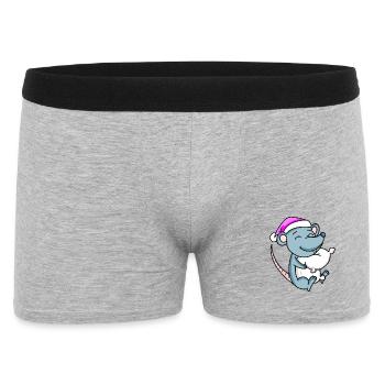 Mouse with pillow and sleeping cap - Men's Boxer Shorts - heather grey - Front