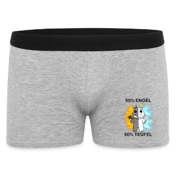 Nilpferd - Engel und Teufel - Männer Boxer Shorts - Grau meliert - Vorne