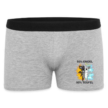 Hund Terrier - Engel und Teufel - Männer Boxer Shorts - Grau meliert - Vorne