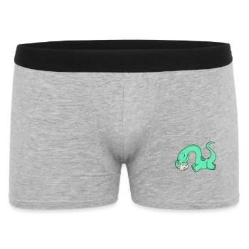 Dinosaurs with Baby Dinosaurs - Men's Boxer Shorts - heather grey - Front
