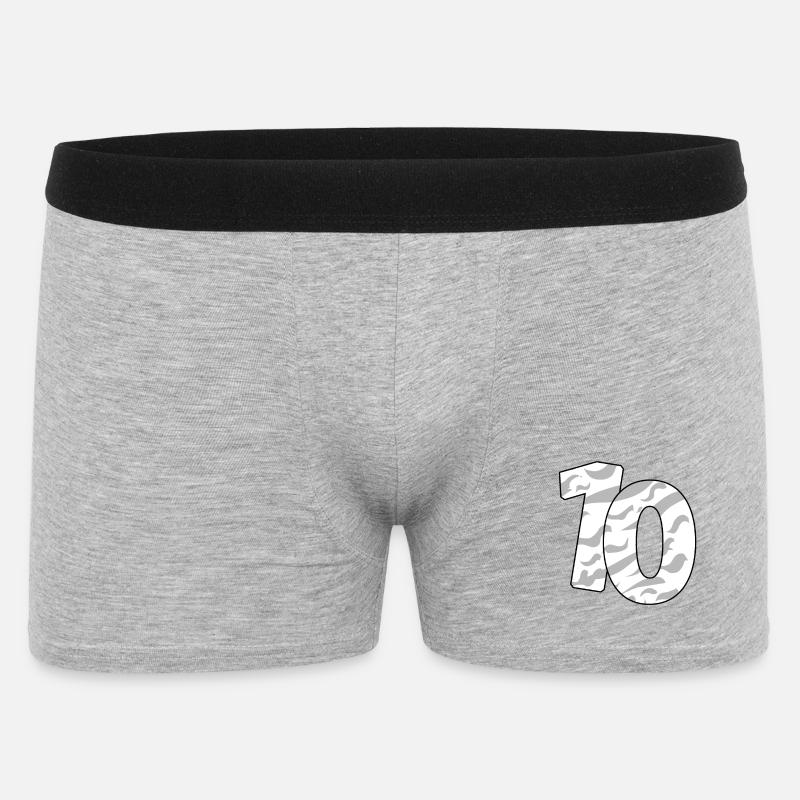 10 - Männer Boxer Shorts - Grau meliert