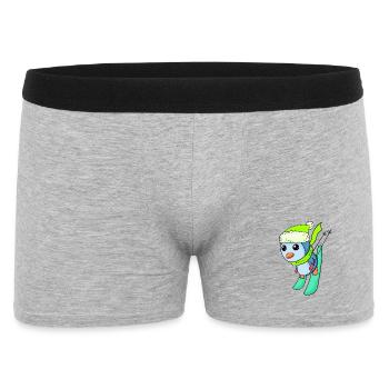 Pinguin Ski Winter Skifahren - Männer Boxer Shorts - Grau meliert - Vorne
