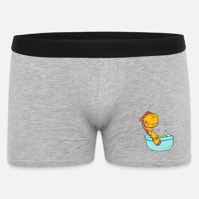 Giraffe - Männer Boxer Shorts - Grau meliert