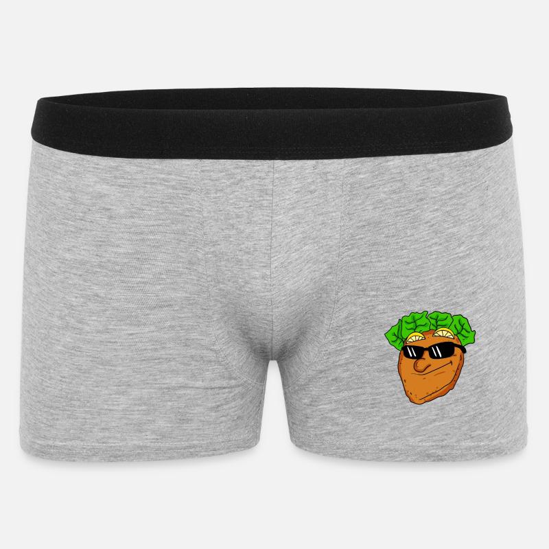 Cooles Schnitzel mit Sonnenbrille - Männer Boxer Shorts - Grau meliert