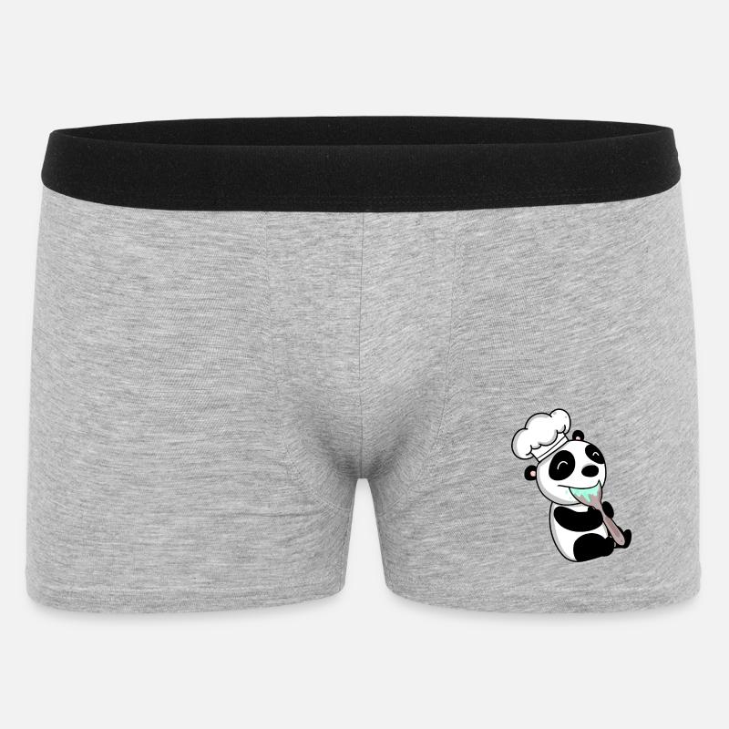 Panda Chef Mignon - Boxer Homme - gris chiné