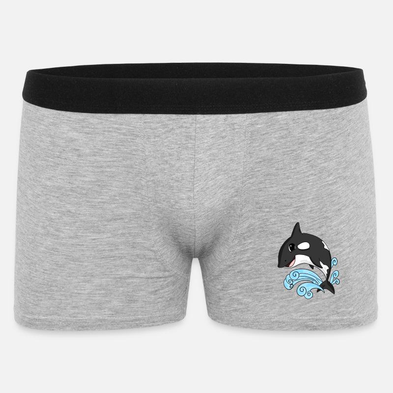 Schwertwal - Männer Boxer Shorts - Grau meliert
