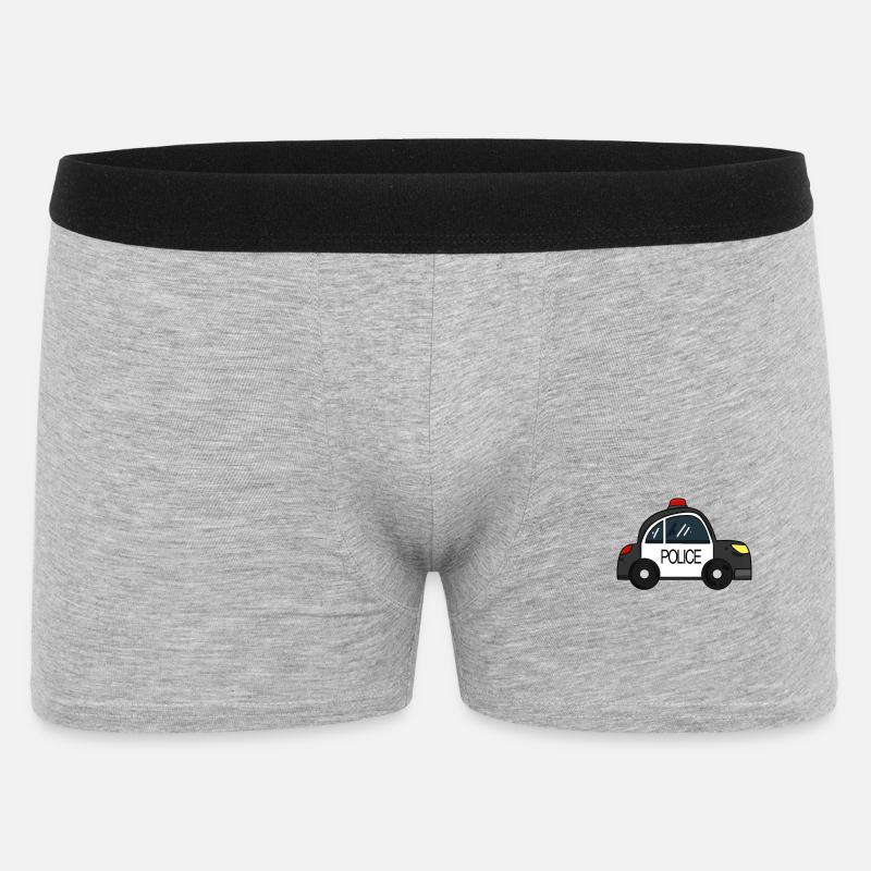 Polizei Auto - Männer Boxer Shorts - Grau meliert