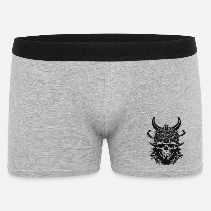 Wikinger Schädel Valhalla Viking - Männer Boxer Shorts - Grau meliert