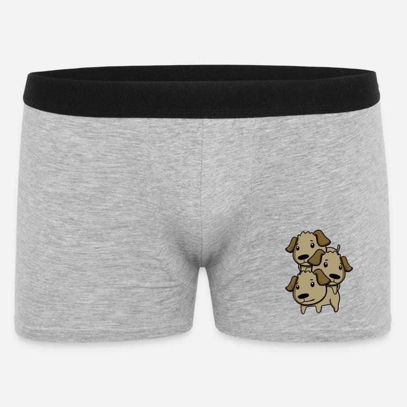Chiens mignons - Boxer Homme - gris chiné