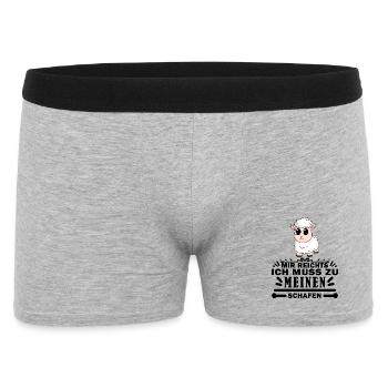 Schafe Schaf Schafzüchter Geschenk - Männer Boxer Shorts - Grau meliert - Vorne