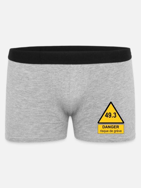 49.3 danger - Boxer Homme - gris chiné
