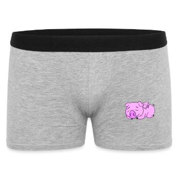 Cochon avec bébé cochon - Boxer Homme - gris chiné - Devant