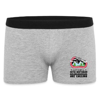 Hiking 40th birthday Hiker 40 years old - Men's Boxer Shorts - heather grey - Front