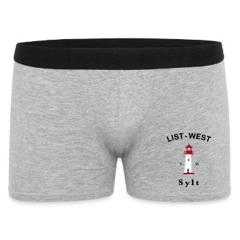 Phare emblématique List-West sur Sylt, mer du Nord - Boxer Homme - gris chiné - Devant