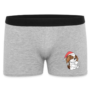 Cavalier King Charles Spaniel Hund Weihnachten - Männer Boxer Shorts - Grau meliert - Vorne