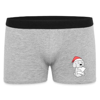 Maltese Dog Christmas Sleep Tired - Men's Boxer Shorts - heather grey - Front