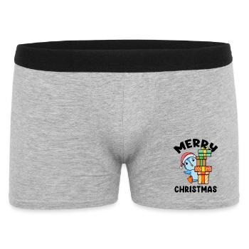Merry Christmas Penguin Motif - Men's Boxer Shorts - heather grey - Front
