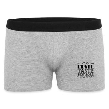 Beste Tante seit 2022 - Männer Boxer Shorts - Grau meliert - Vorne