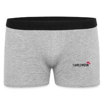 Fahrlehrerin Herz - Männer Boxer Shorts - Grau meliert - Vorne