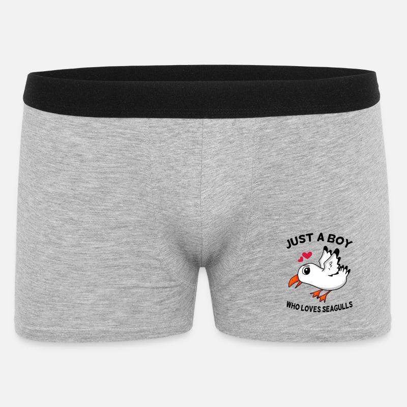 Möwe Spruch - Männer Boxer Shorts - Grau meliert