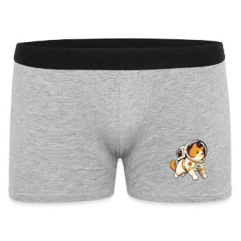 Space Cat Cute - Funny Animal Humor - Men's Boxer Shorts - heather grey - Front