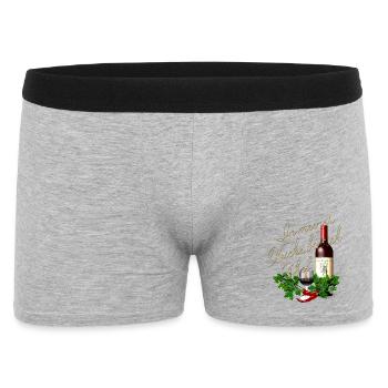 dans ma cuisine Je suis Chef Wine Glass Bottle - Boxer Homme - gris chiné - Devant