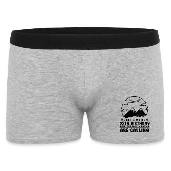 Mountain Wanderer 35e anniversaire 35 ans cadeau - Boxer Homme - gris chiné - Devant