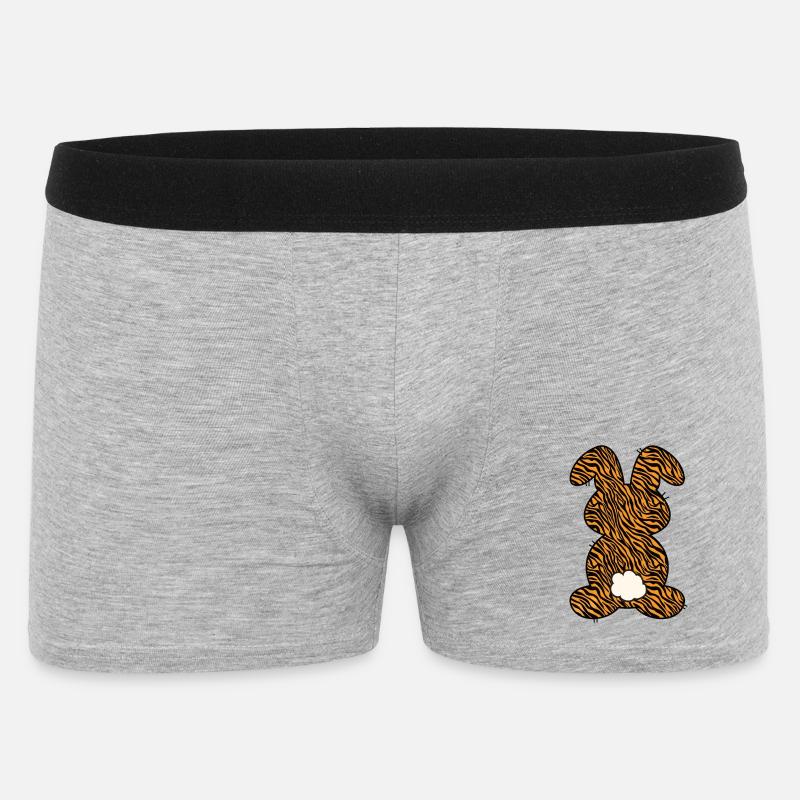 Tiger Pattern Rabbit Easter - Men's Boxer Shorts - heather grey