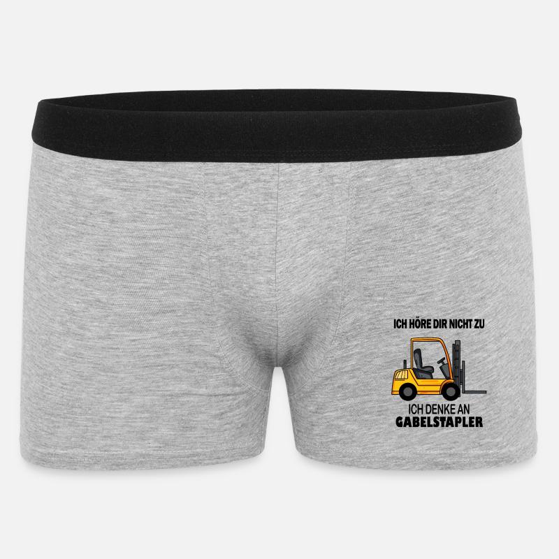 Staplerfahrer Gabelstapler Lager Logistik - Männer Boxer Shorts - Grau meliert