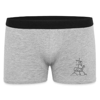 Anmalen Ausmalen selbst bemalen Piratenschatz - Männer Boxer Shorts - Grau meliert - Vorne
