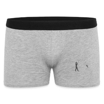 Zander Angler - Männer Boxer Shorts - Grau meliert - Vorne