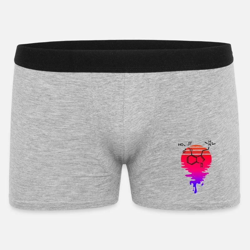 Psilocybin Molecule with Retro Sunset - Men's Boxer Shorts - heather grey