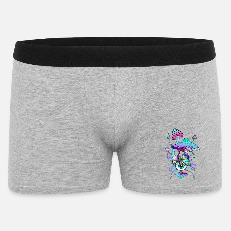 Psytrance Psychedelische Pilze - Männer Boxer Shorts - Grau meliert