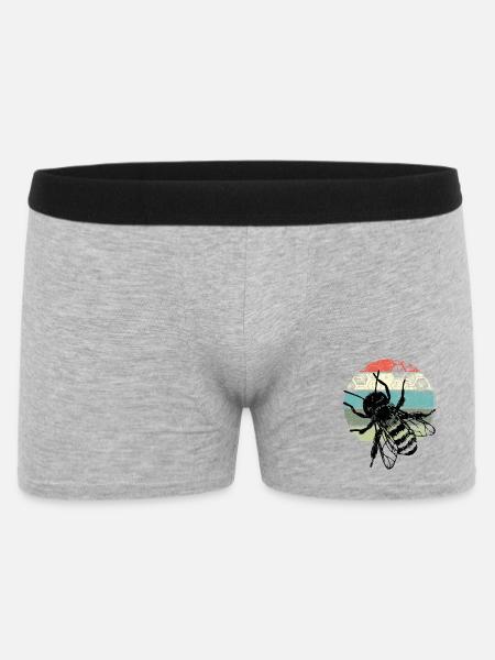 Retro Mosquito Circle - Männer Boxer Shorts - Grau meliert