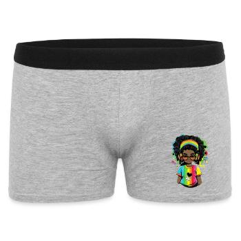 Leuchtender Reggae-Pullover mit Rainbow-Design - Männer Boxer Shorts - Grau meliert - Vorne